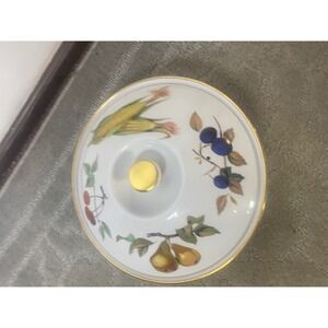 Royal Worcester Evesham Covered Casserole Baking Dish England Gold Trim